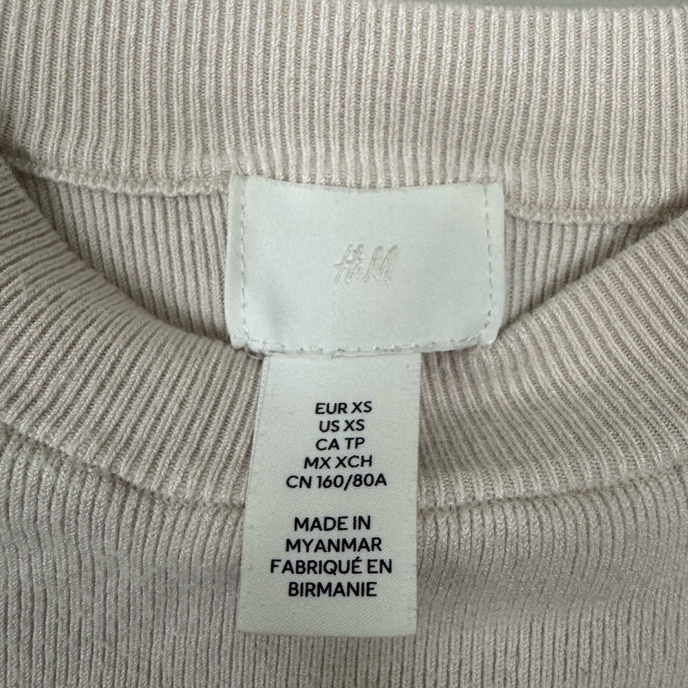 H&M Cream Ribbed Knit Top - Picture 2 of 2